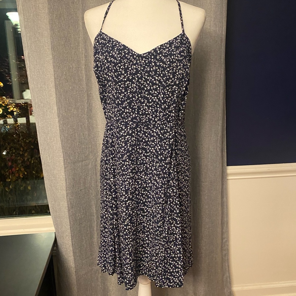 Navy and white flowered sundress